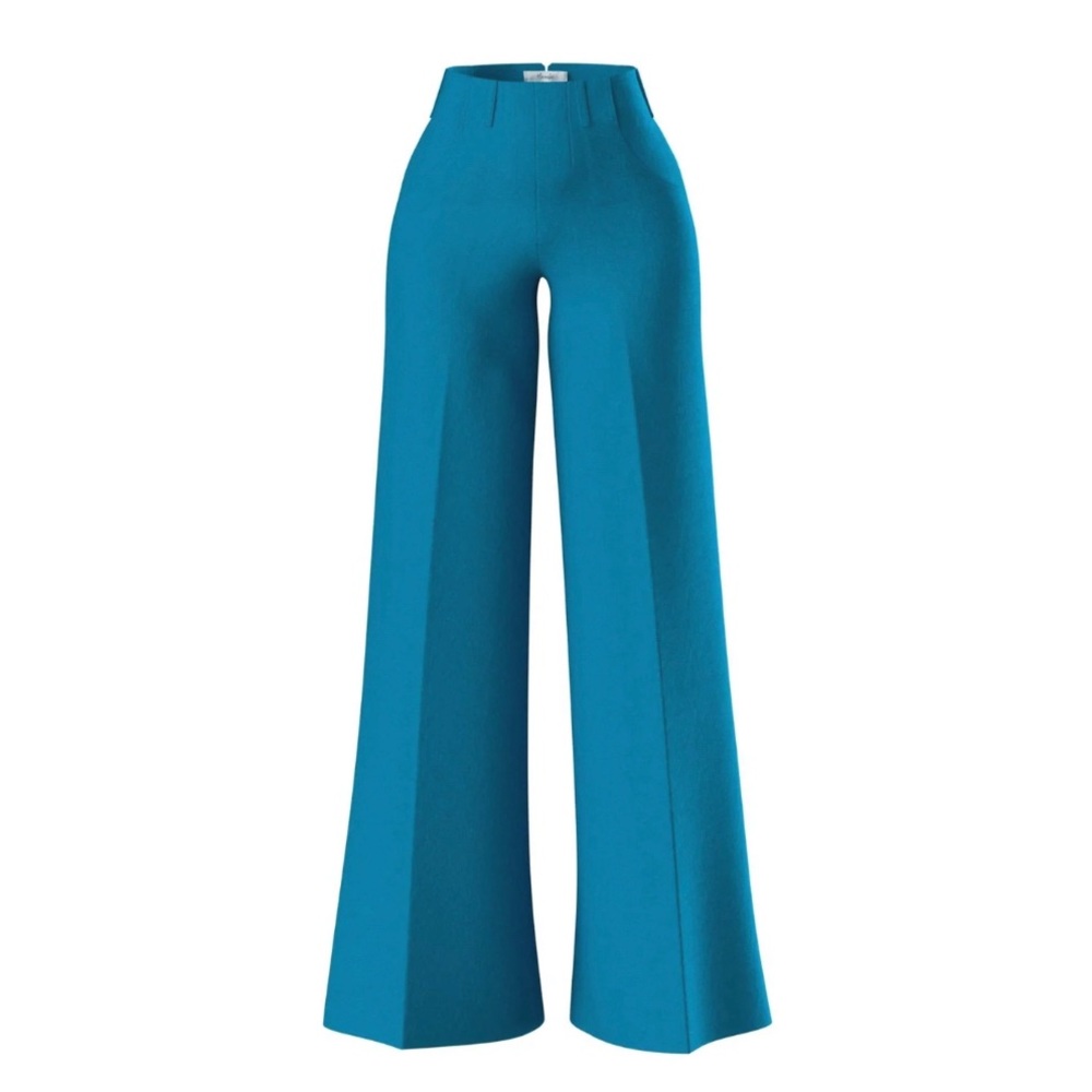 Hanifa Small Jade Linen Pants - Teal Blue Color